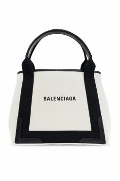 Balenciaga cream āNavy S Cabasā handbag