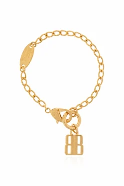 Balenciaga GOLD Bracelet with a logo-shaped charm