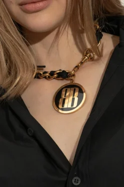 Balenciaga GOLD Short necklace with round pendant