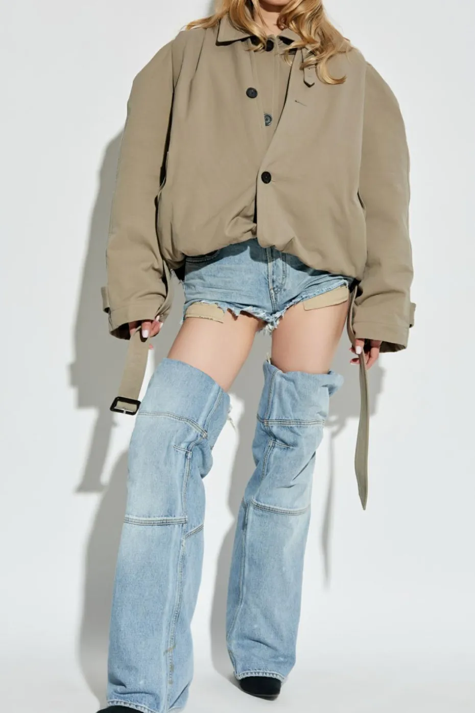 Balenciaga GREEN Jacket with `vintage` effect