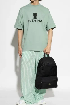 Balenciaga GREEN T-shirt with printed logo