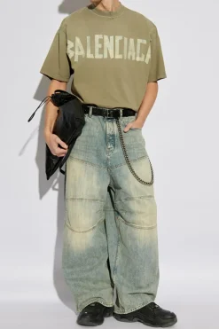 Balenciaga GREEN T-shirt with vintage effect