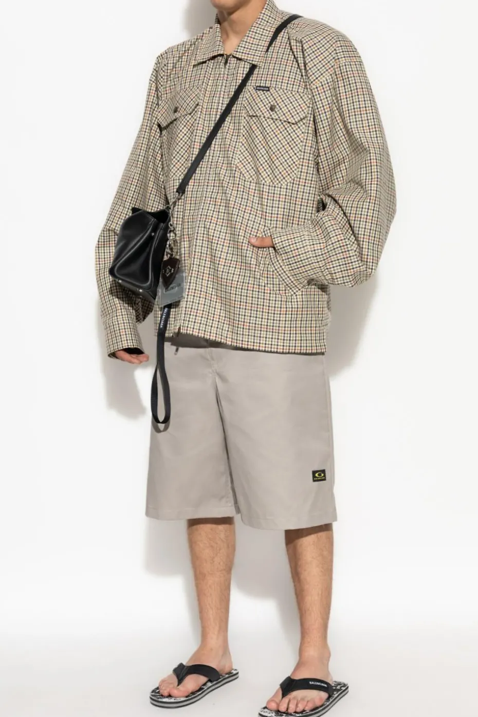 Balenciaga GREY Bermuda shorts with logo