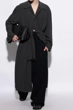 Balenciaga GREY Coat with check pattern