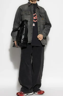 Balenciaga GREY Denim shirt with `vintage` effect