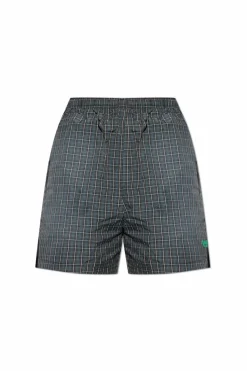 Balenciaga GREY Plaid-patterned swim shorts