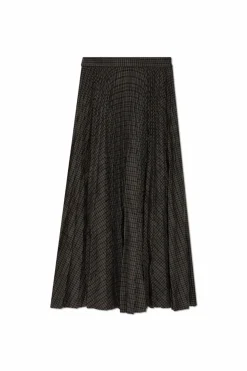 Balenciaga GREY Pleated skirt with plaid pattern