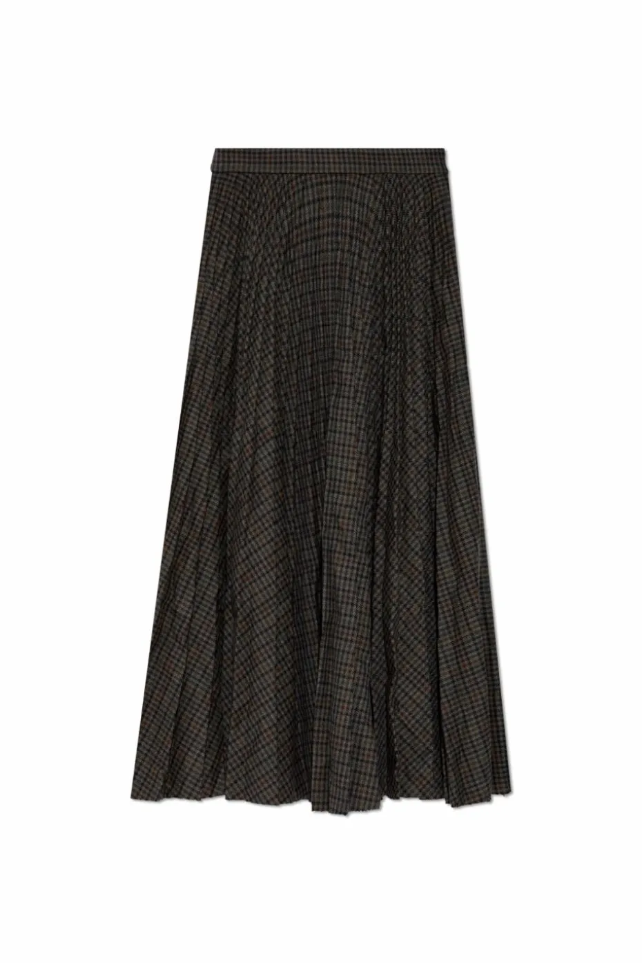 Balenciaga GREY Pleated skirt with plaid pattern