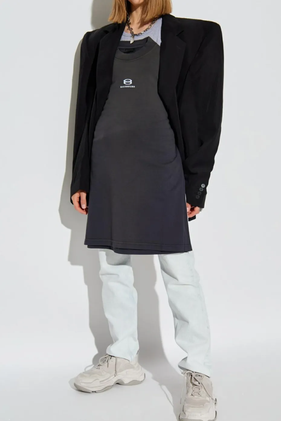 Balenciaga GREY Spaghetti Strap Top