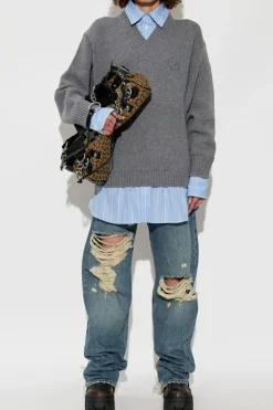 Balenciaga GREY Sweater with shirt motif