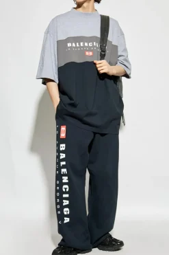 Balenciaga GREY T-shirt with printed logo