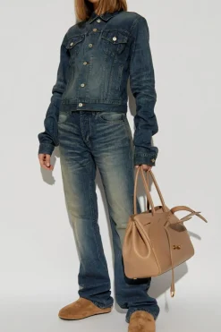 Balenciaga NAVY BLUE Denim jacket with vintage effect