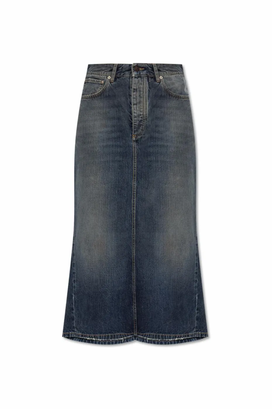 Balenciaga NAVY BLUE Denim skirt with vintage effect