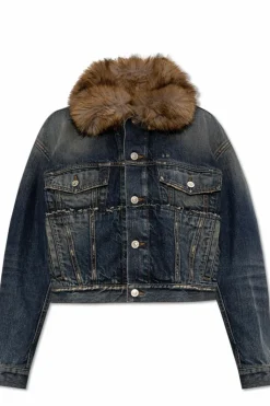 Balenciaga NAVY BLUE Denim jacket with vintage effect