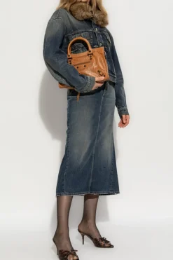 Balenciaga NAVY BLUE Denim jacket with vintage effect
