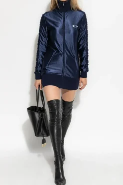 Balenciaga NAVY BLUE Dress with decorative draping on the sleeves