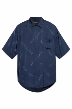 Balenciaga NAVY BLUE Shirt with monogram