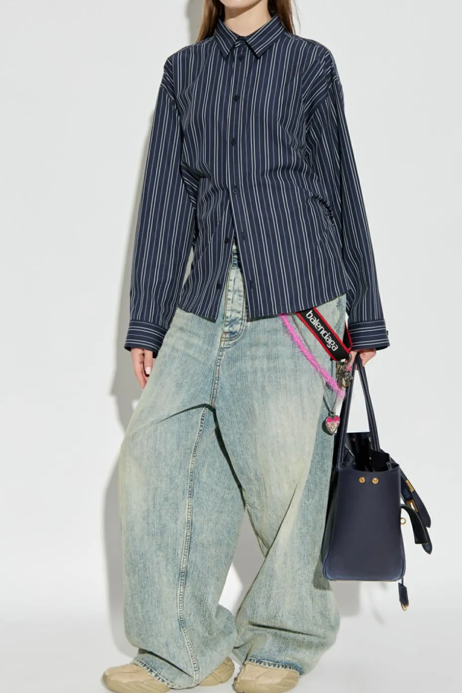 Balenciaga NAVY BLUE Striped patterned shirt