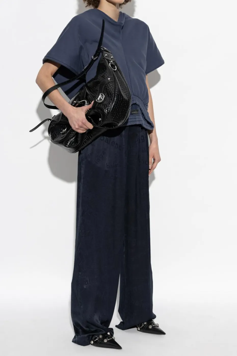 Balenciaga NAVY BLUE Top with vintage effect