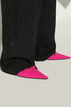 Balenciaga PINK Heeled Slippers 'Knife Bow'