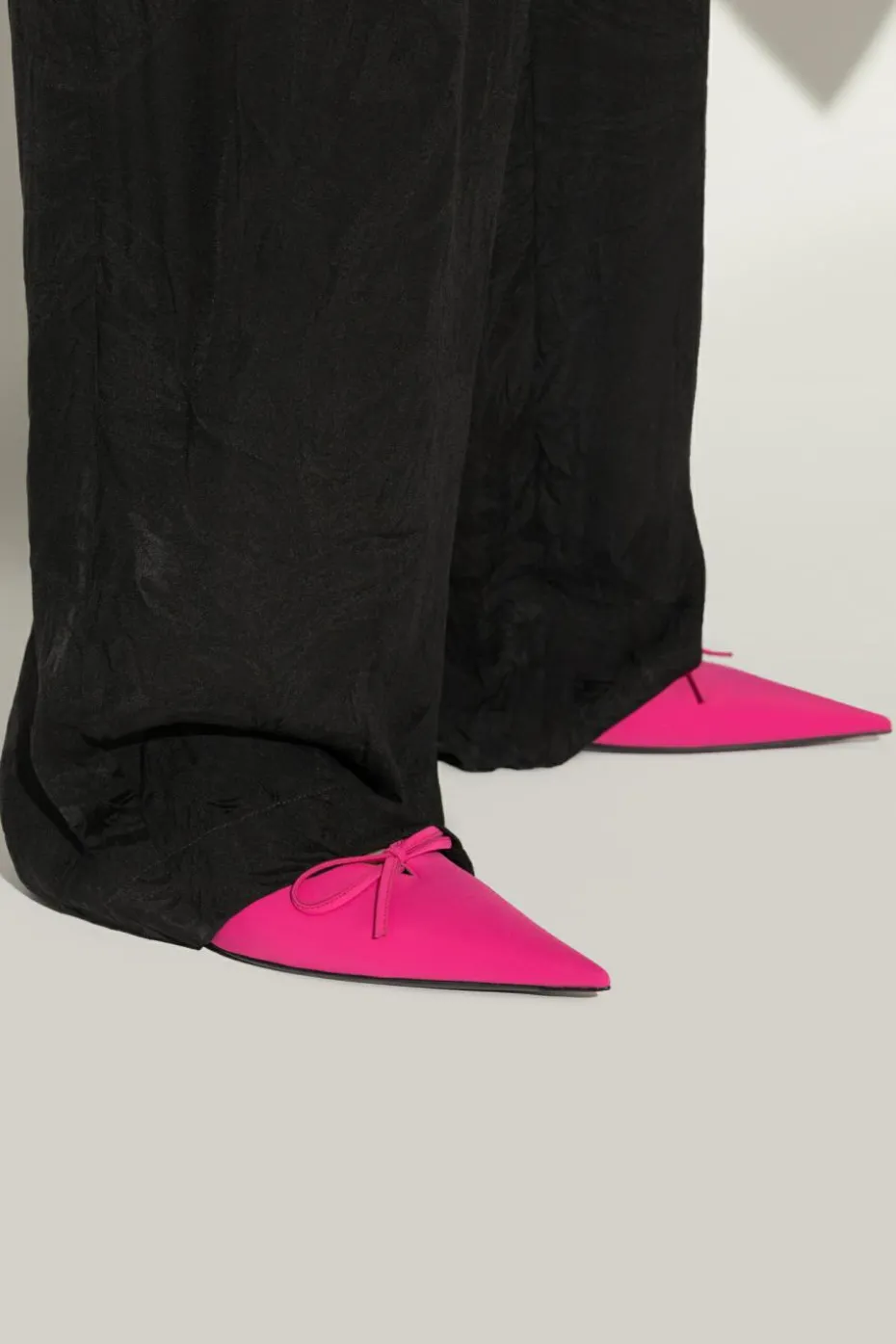 Balenciaga PINK Heeled Slippers 'Knife Bow'
