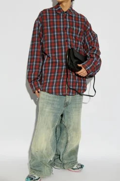 Balenciaga RED Plaid pattern shirt