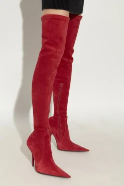 Balenciaga RED Suede heeled boots Avenue