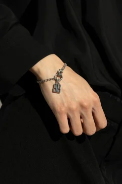 Balenciaga SILVER Bracelet with a logo-shaped pendant