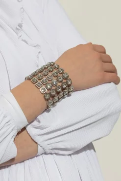 Balenciaga SILVER Bracelet with Shimmering Crystals