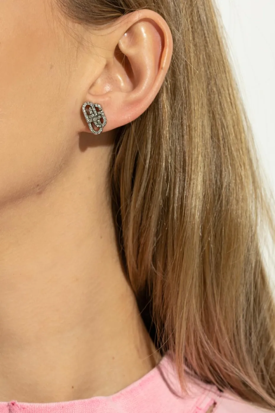 Balenciaga SILVER Earrings with logo