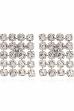 Balenciaga SILVER Earrings with shimmering crystals