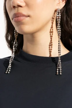 Balenciaga SILVER Earrings with shimmering crystals