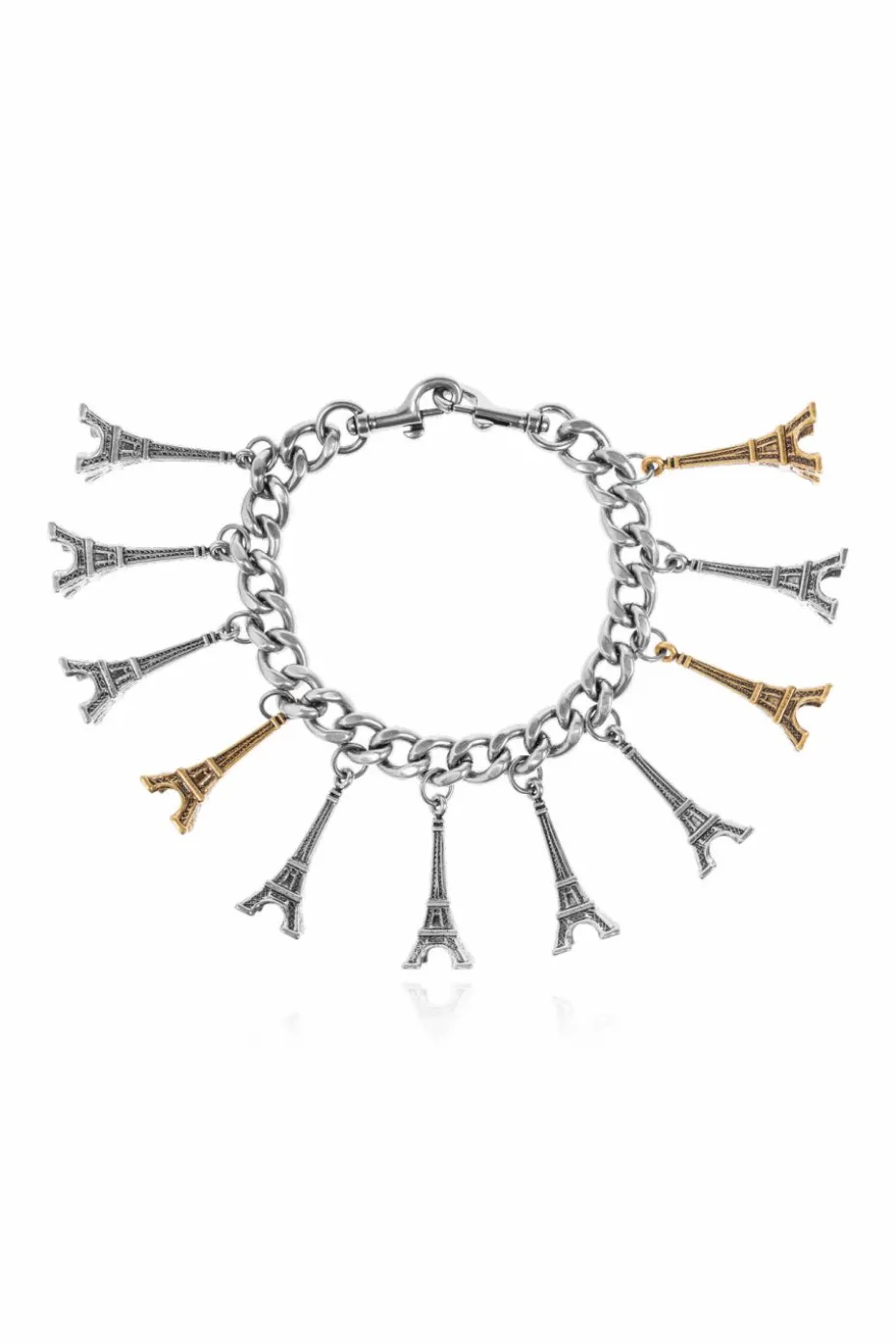 Balenciaga SILVER Pants chain with charms Souv Eiffel Tower