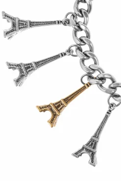 Balenciaga SILVER Pants chain with charms Souv Eiffel Tower