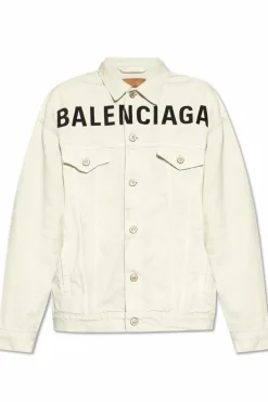 Balenciaga WHITE Denim jacket with logo