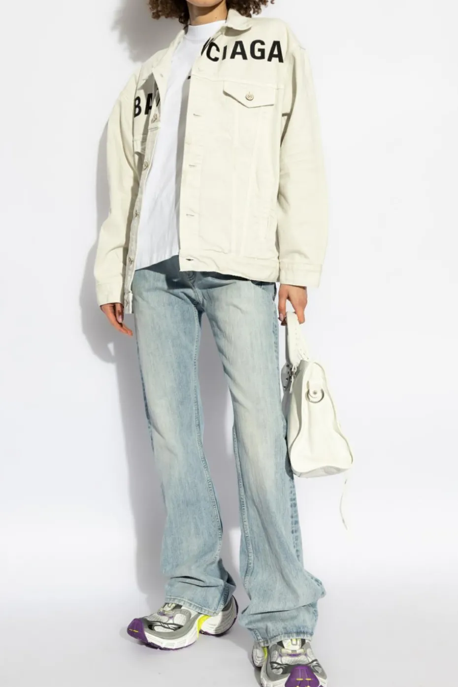 Balenciaga WHITE Denim jacket with logo