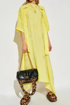 Balenciaga YELLOW Crinkle Effect Dress