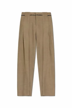 Balmain beige Loose fit pants with pleats