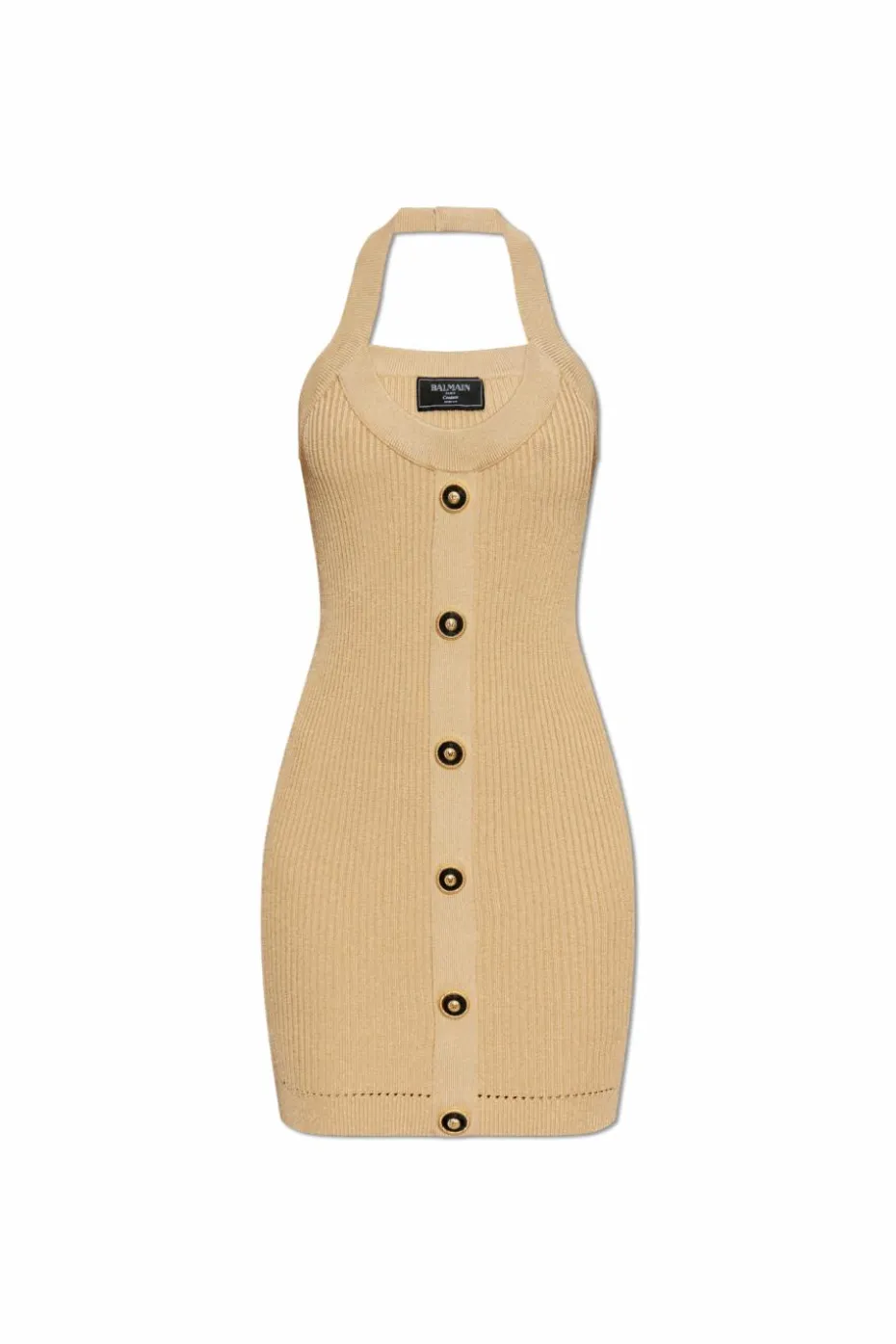Balmain beige Off-shoulder dress