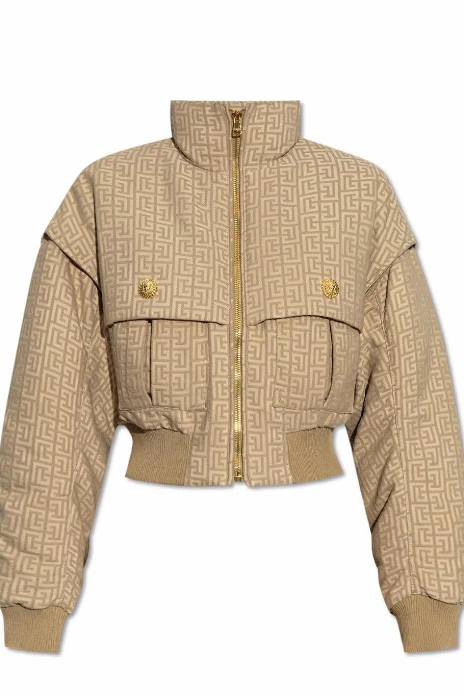 Balmain beige Padded jacket with detachable sleeves