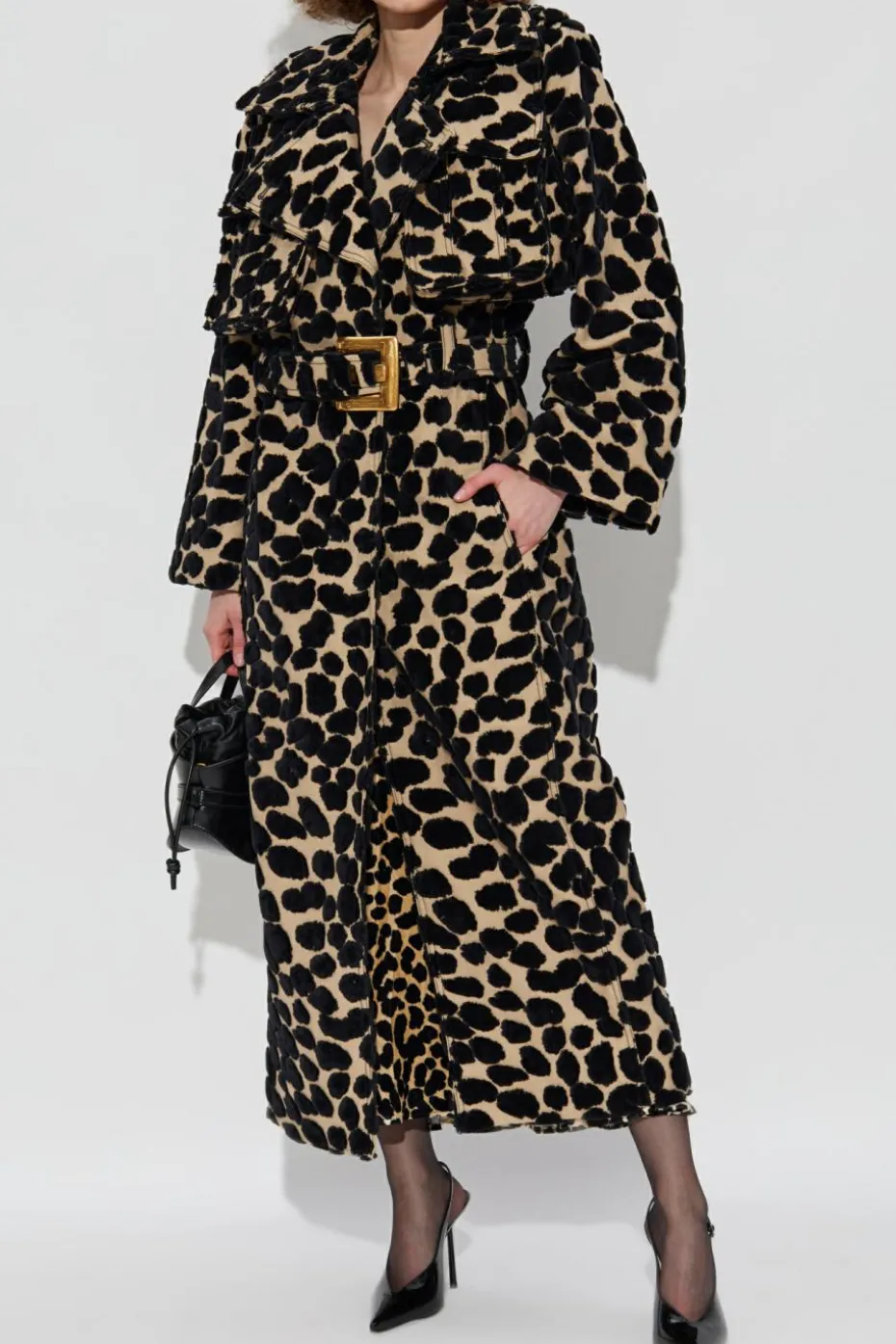 Balmain beige Patterned coat