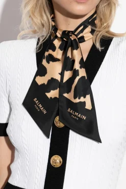 Balmain beige Silk scarf