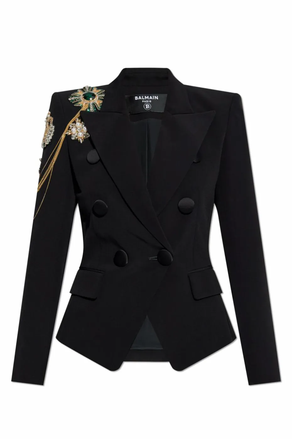 Balmain BLACK Blazer with shimmering appliqués