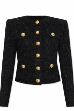 Balmain BLACK Blazer with a shimmering finish