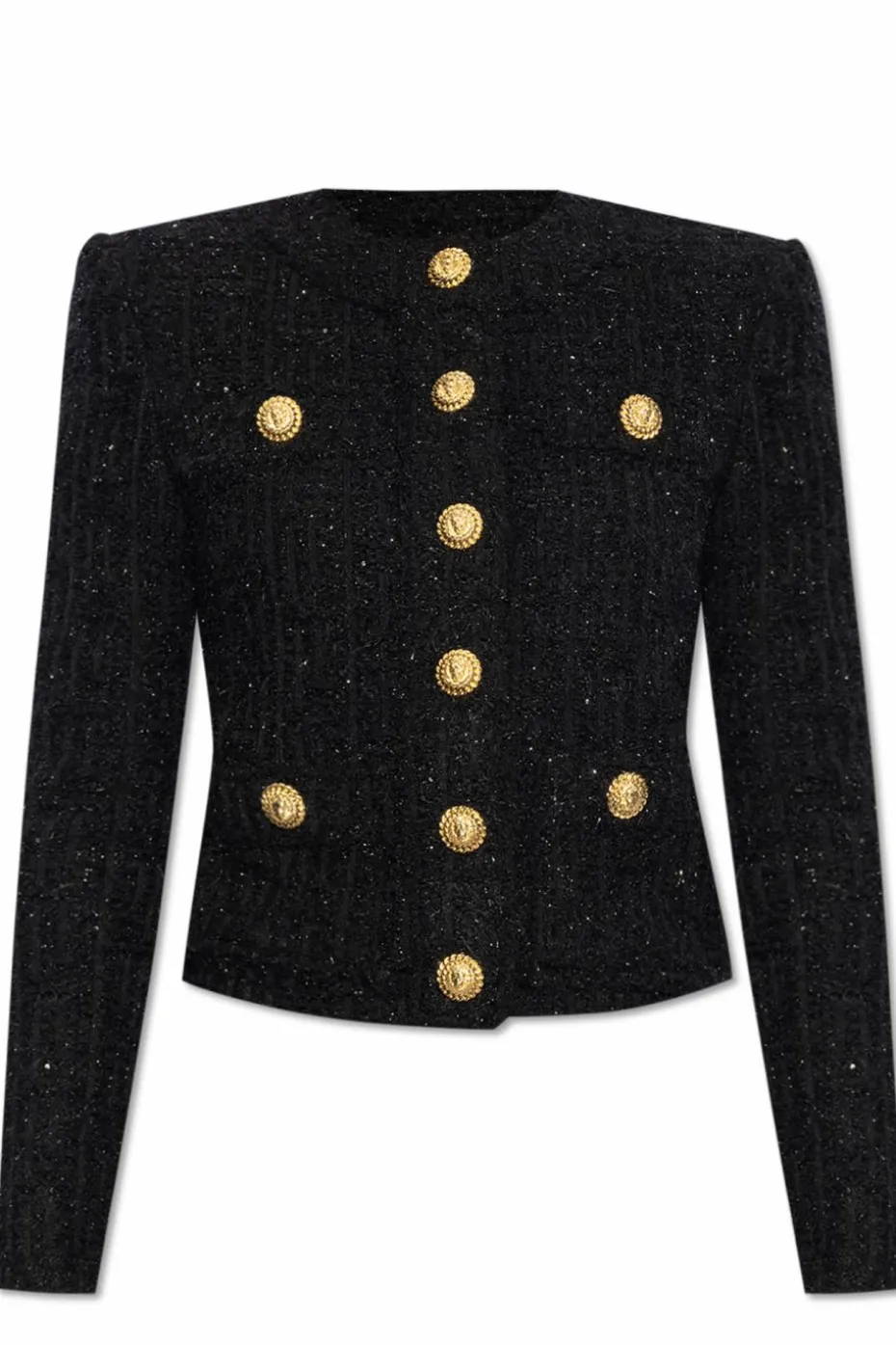 Balmain BLACK Blazer with a shimmering finish