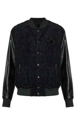 Balmain BLACK Bomber jacket with appliquƩ