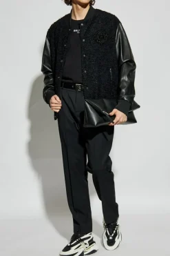 Balmain BLACK Bomber jacket with appliqué