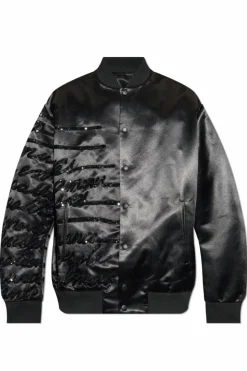 Balmain BLACK Bomber jacket with shimmering appliqués