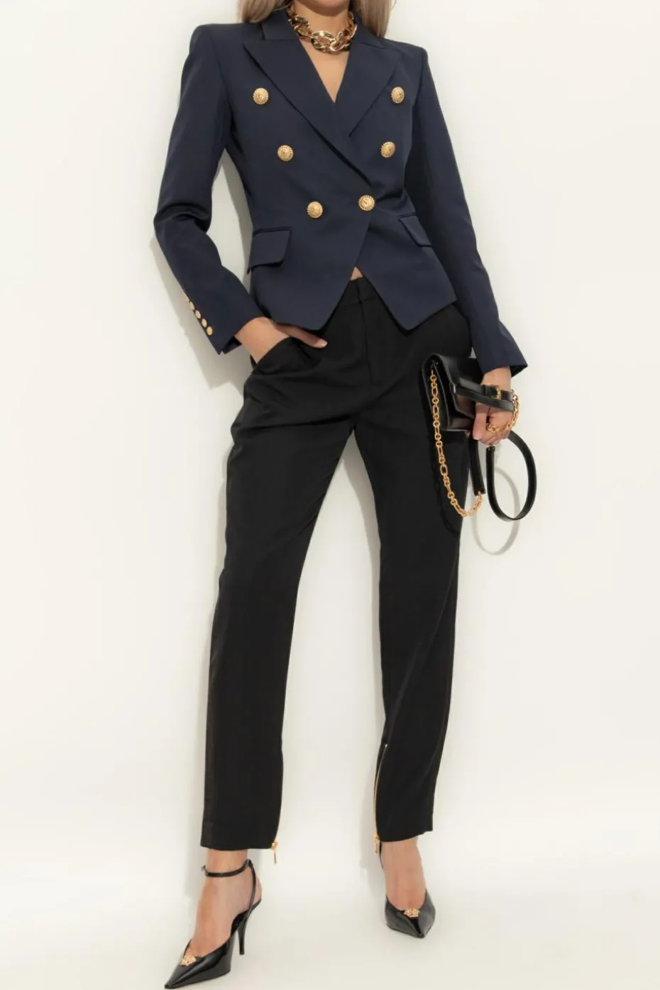 Balmain BLACK Capri pants