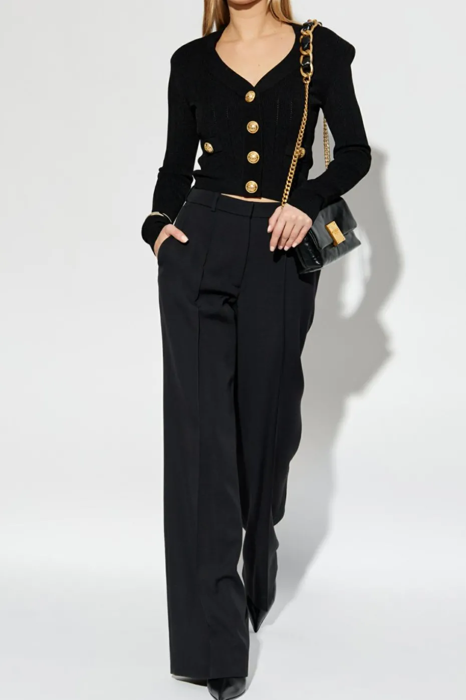 Balmain BLACK Cardigan with V-neck